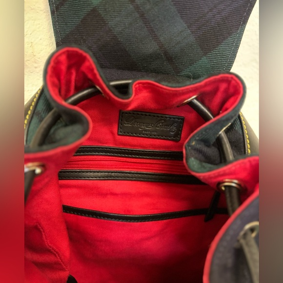 DOONEY & BOURKE vintage TARTAN DRAWSTRING BACKPACK-and db Green Retail $598 - Picture 2 of 6
